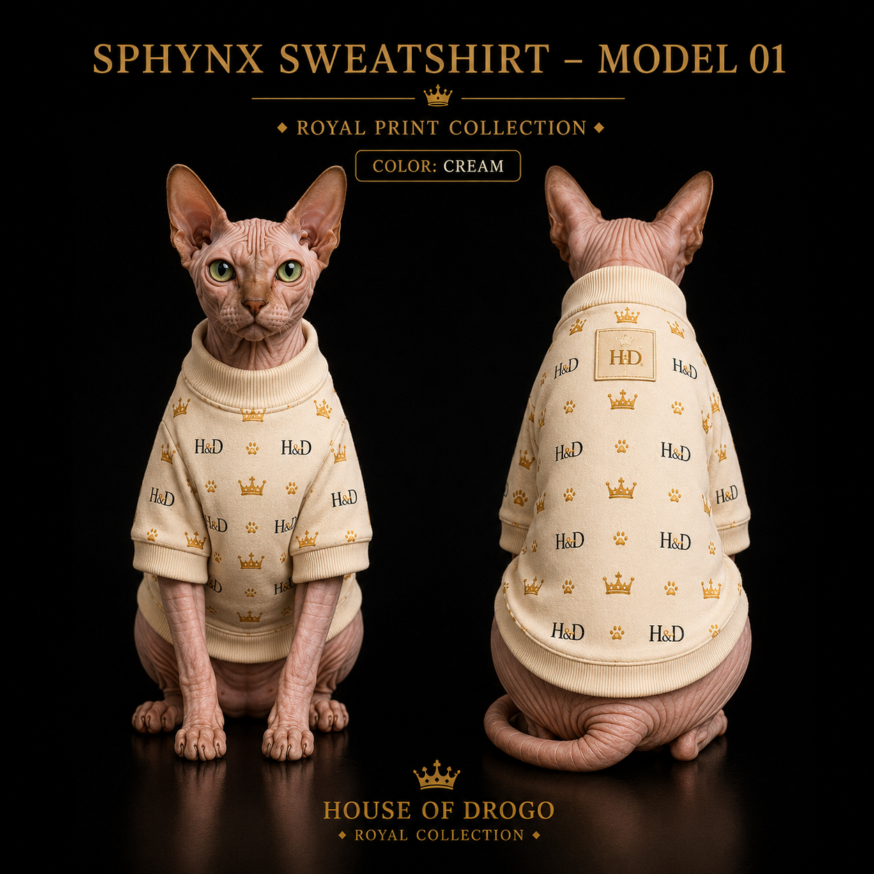 Sphynx Sweatshirt – Model 01 | Royal Print Collection